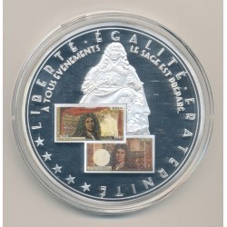 Médaille - 500 Francs Molière - 10 ans d'Adieu au Franc - 70mm - cuivre argenté et doré - Neuf