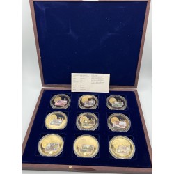 Coffret 9 Médailles - Collection Billets Anciens Francs - avec coffret et certificat 2