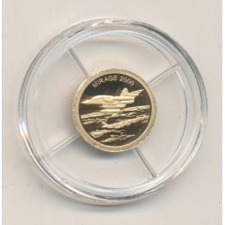Médaille - Mirage 2000 - Histoire de l'aviation - Or 0,5g 0,585 - 11mm - Flan bruni - 5.555 ex - Neuf 