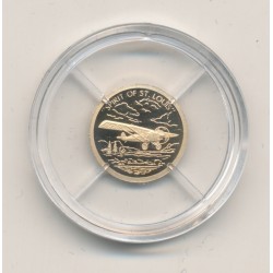 Médaille - Spirit of St Louis - Histoire de l'aviation - Or 0,5g 0,585 - 11mm - Flan bruni - 5.555 ex - Neuf 