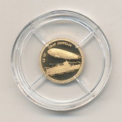 Médaille - Graf Zeppelin - Histoire de l'aviation - Or 0,5g 0,585 - 11mm - Flan bruni - 5.555 ex - Neuf 