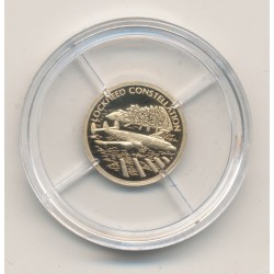 Médaille - Lockheed constellation - Histoire de l'aviation - Or 0,5g 0,585 - 11mm - Flan bruni - 5.555 ex - Neuf 