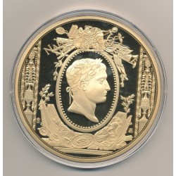 Médaille - Napoléon à Fontainebleau  - couleur et insert swarovski - 100mm 2