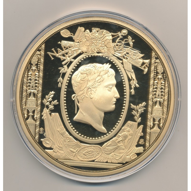 Médaille - Napoléon à Fontainebleau  - couleur et insert swarovski - 100mm
