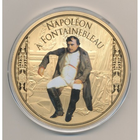 Médaille - Napoléon à Fontainebleau  - couleur et insert swarovski - 100mm