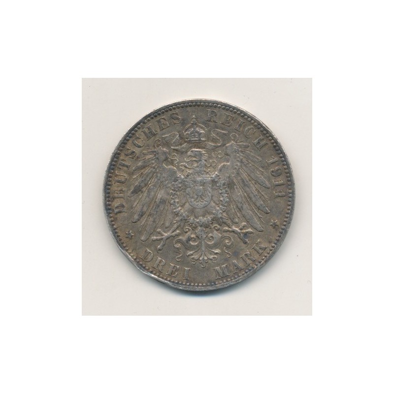 Allemagne - Hambourg - 3 Mark - 1911 J