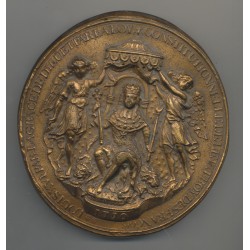 Médaille - Refrappe Sceau Louis XVI - Roi couronné 1790 - 1988 - N°129/500 - bronze 1,7 kg