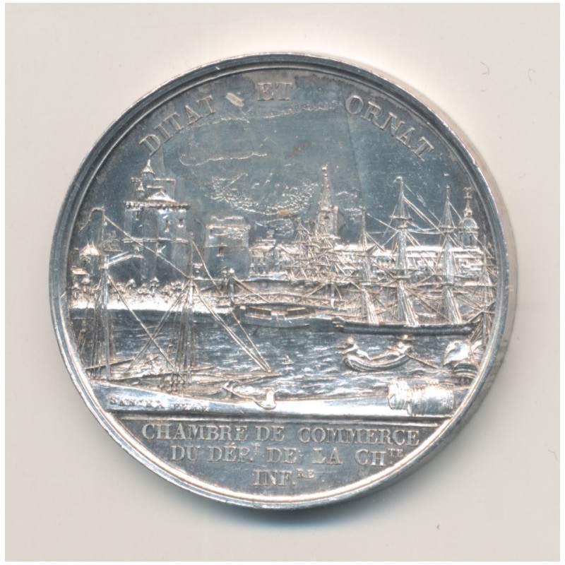 Jeton - Charles X - Chambre de commerce La Rochelle - 1825 - argent - 33mm - SUP+