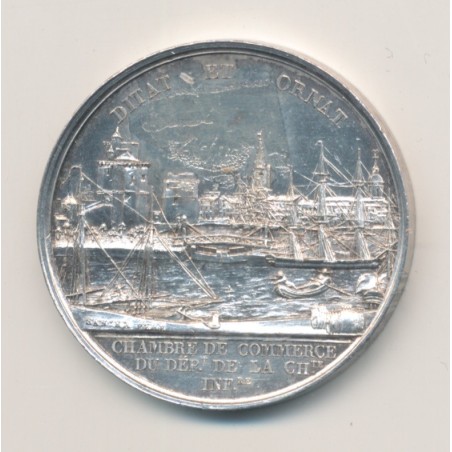 Jeton - Charles X - Chambre de commerce La Rochelle - 1825 - argent - 33mm - SUP+