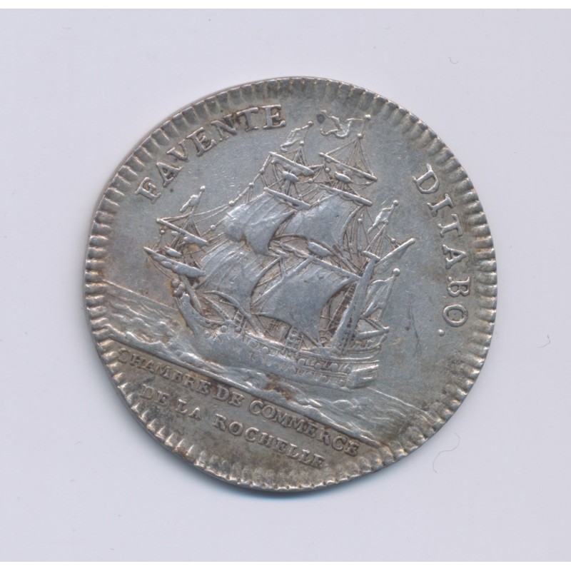 Jeton - Louis XV - Chambre de commerce La Rochelle - ND - buste habillé - argent - 29mm - TTB+