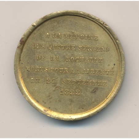 Médaille - 4 Sergents - La Rochelle - 21 septembre 1822 - laiton - 32mm - TTB+