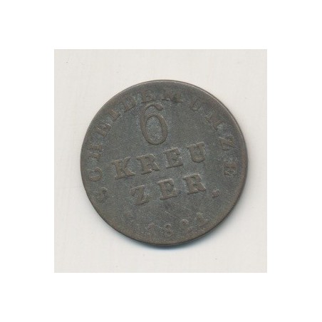 Allemagne - Hesse Darmstadt - 6 kreuzer - 1821