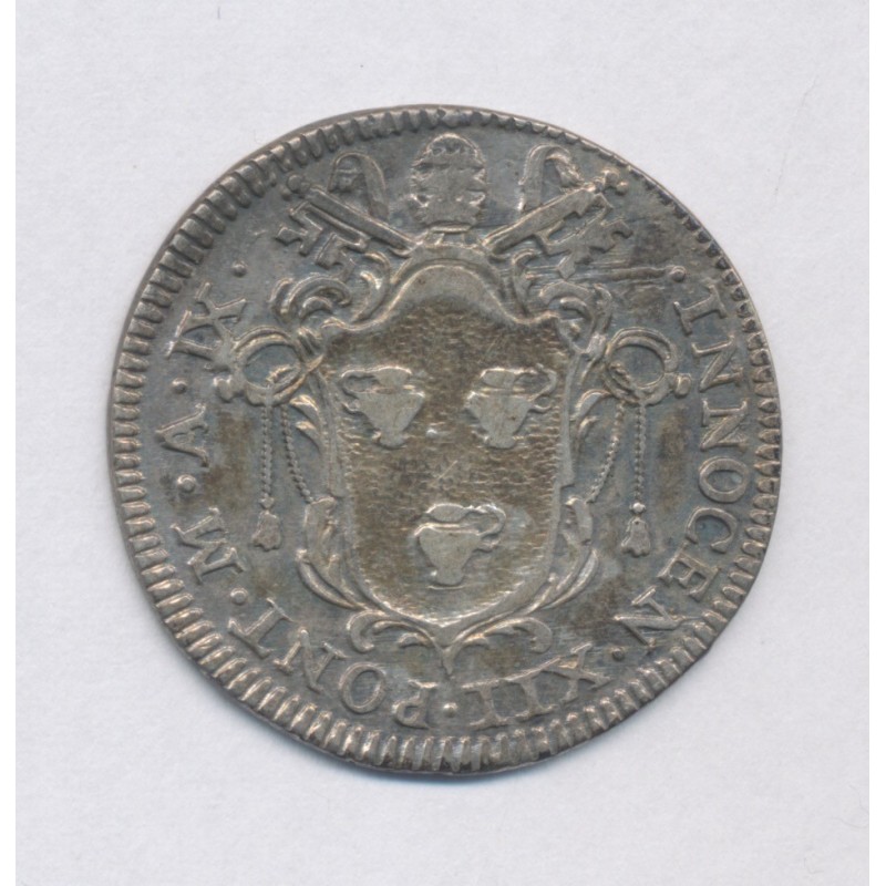 Vatican - 1 Giulio 1700 - Innocent XII - argent - TB+/TTB