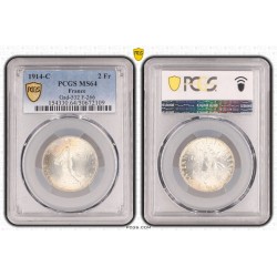 2 Francs Semeuse - 1914 C - argent - PCGS MS64 2