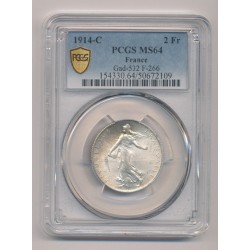 2 Francs Semeuse - 1914 C - argent - PCGS MS64
