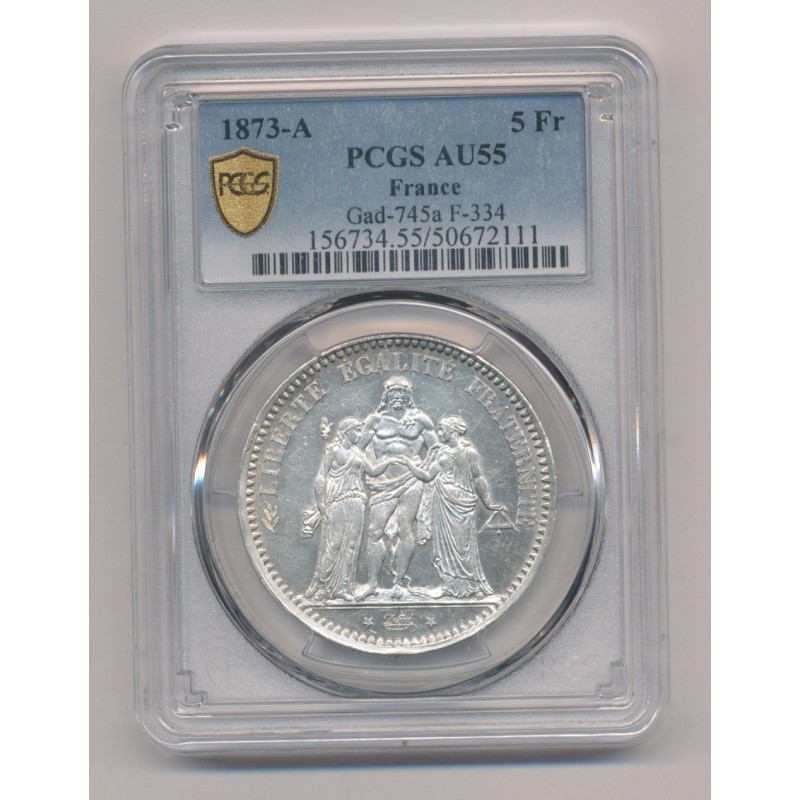 5 Francs Hercule - 1873 A Paris - PCGS AU55