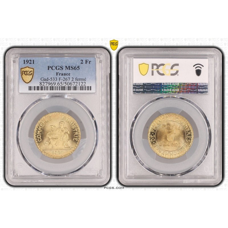 2 Francs Commerce - 1921 - MS65