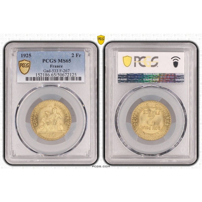 2 Francs Commerce - 1925 - MS65