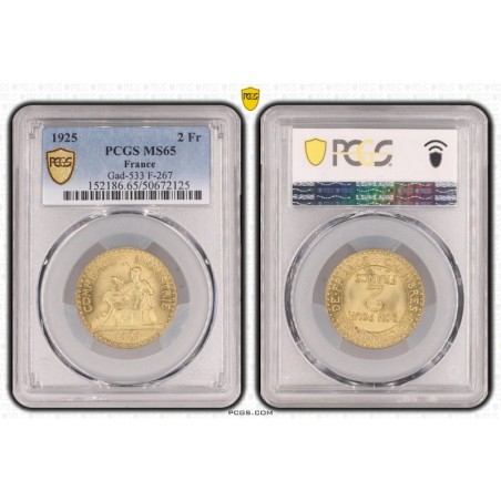 2 Francs Commerce - 1925 - MS65