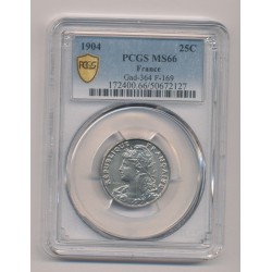 Patey - 25 centimes - 1904 - 2e type - PCGS MS66