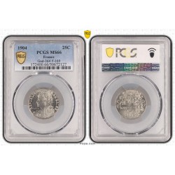 Patey - 25 centimes - 1904 - 2e type - PCGS MS66 2