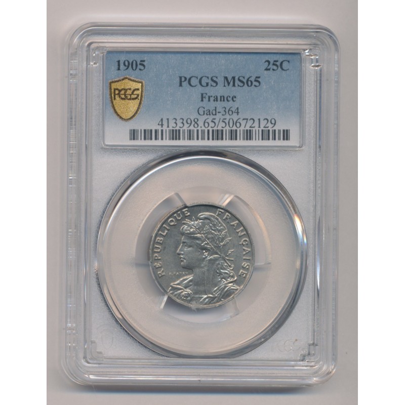 Patey - 25 centimes - 1905 - MS65