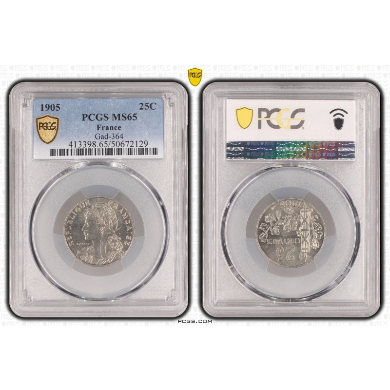 Patey - 25 centimes - 1905 - MS65