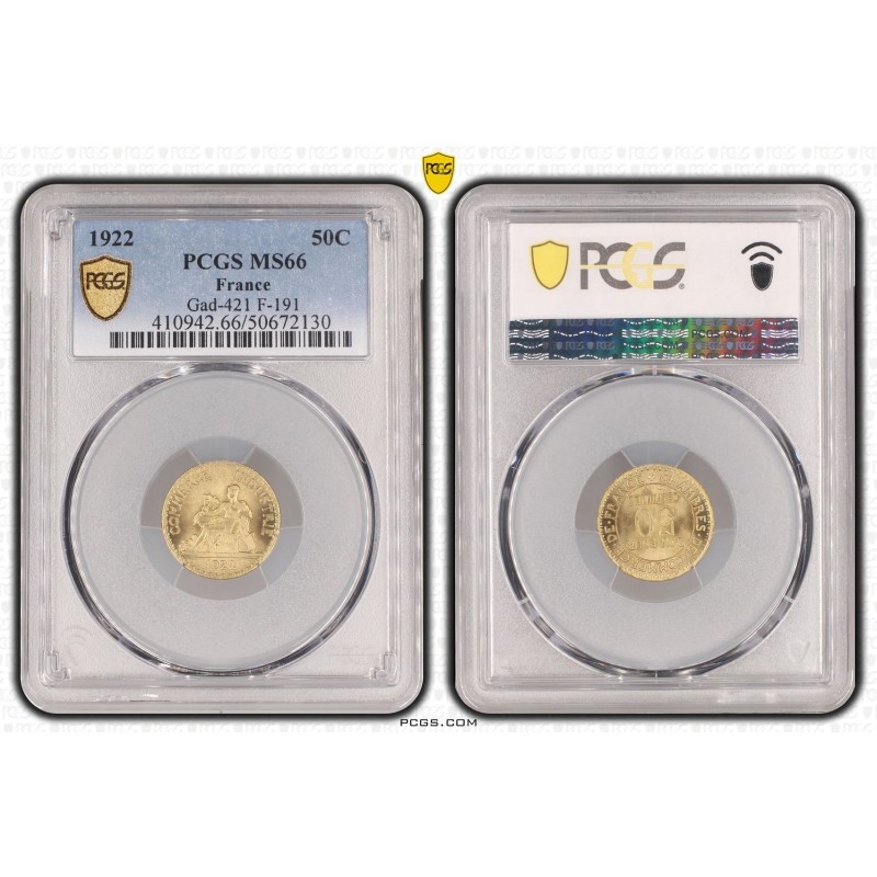 50 Centimes Commerce - 1922 - MS66