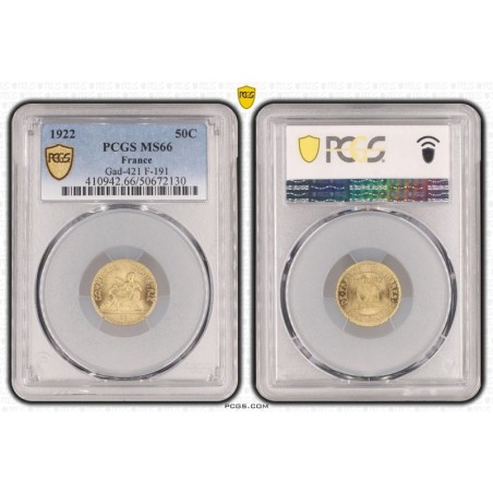 50 Centimes Commerce - 1922 - MS66