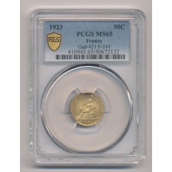 50 Centimes Commerce - 1923 - MS65