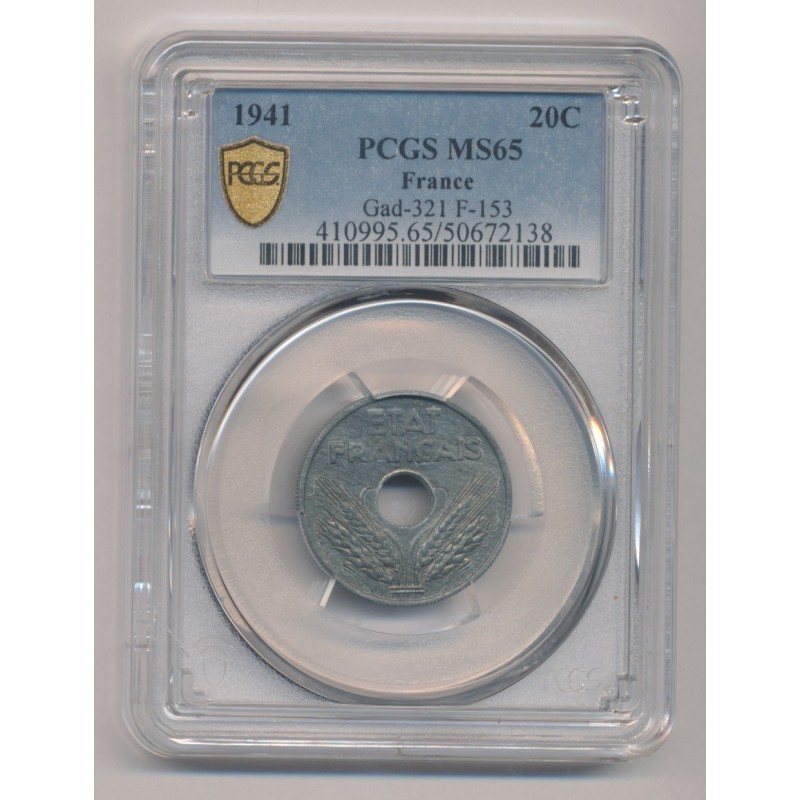 20 Centimes Type 20 - 1941 - MS65