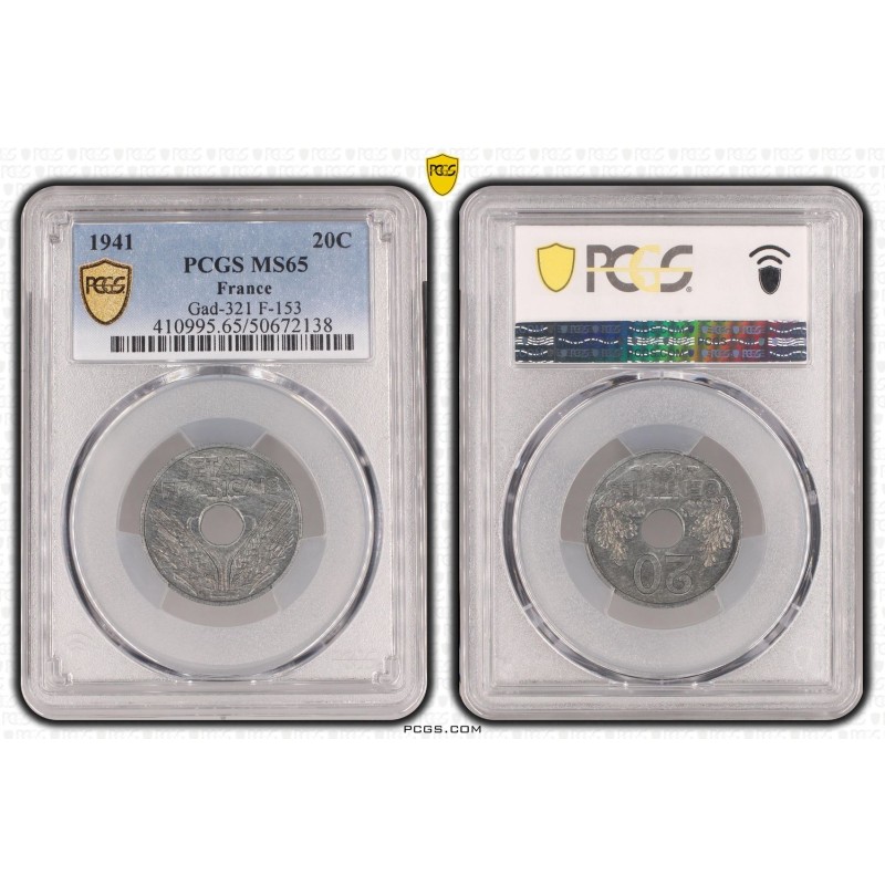 20 Centimes Type 20 - 1941 - MS65
