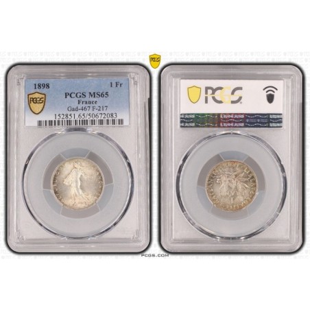 1 Franc Semeuse - 1898 - MS65