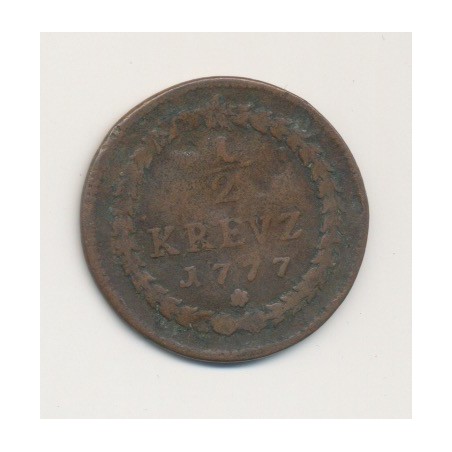 Allemagne - Pfalz Sulzbach - 1/2 Kreuzer - 1777