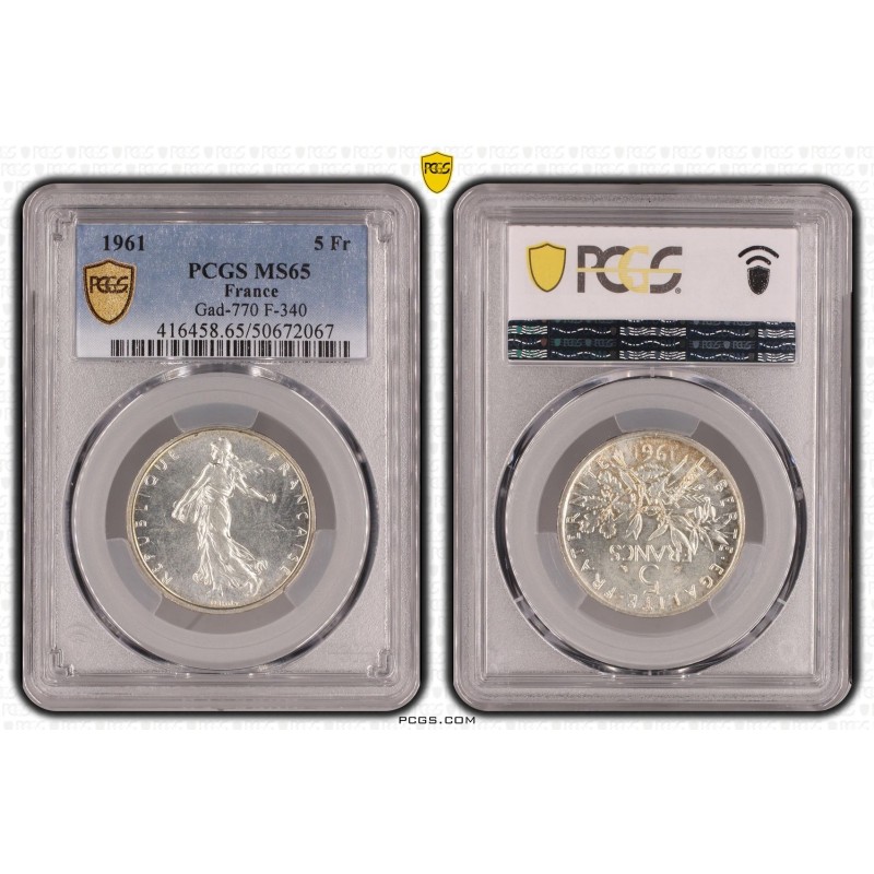 5 Francs Semeuse - 1961 - MS65