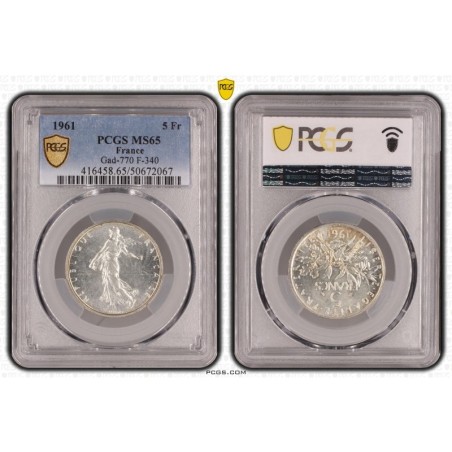 5 Francs Semeuse - 1961 - MS65