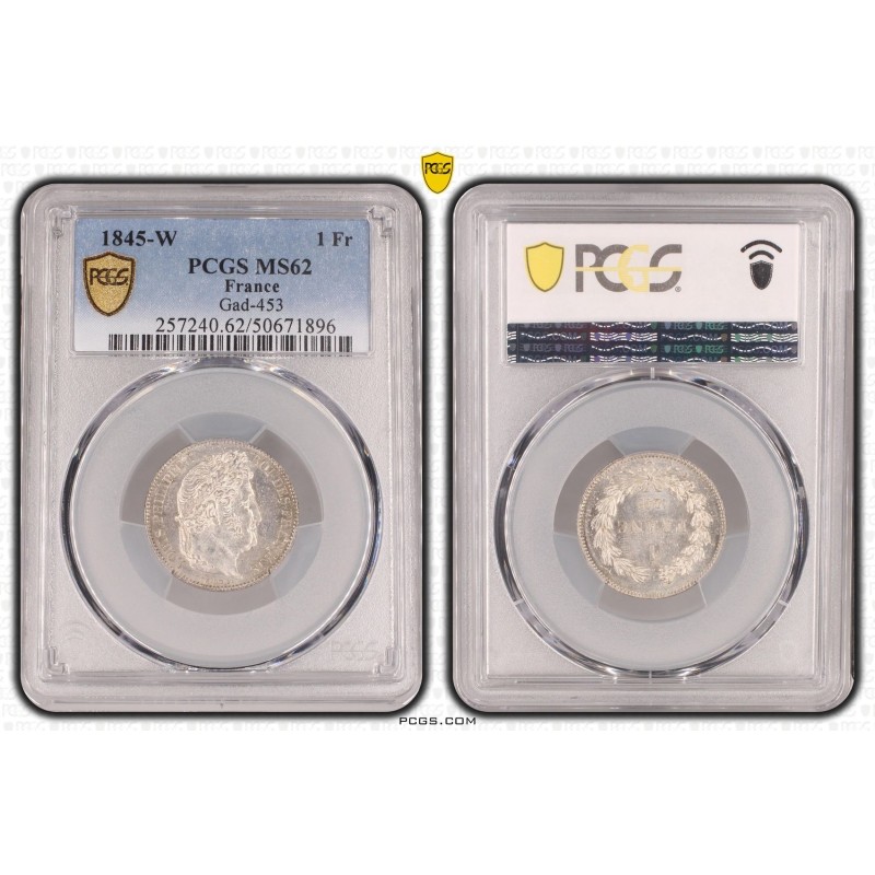 1 Franc Louis Philippe I - 1845 W Lille - MS62