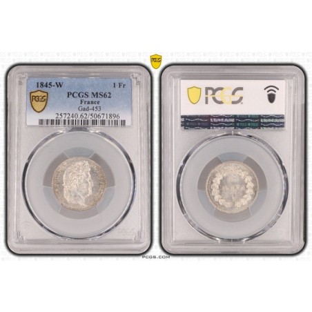 1 Franc Louis Philippe I - 1845 W Lille - MS62