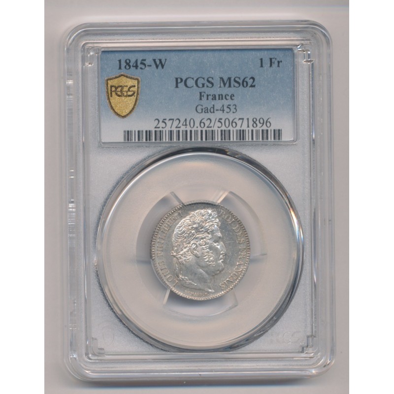 1 Franc Louis Philippe I - 1845 W Lille - MS62