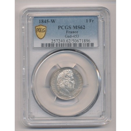 1 Franc Louis Philippe I - 1845 W Lille - MS62
