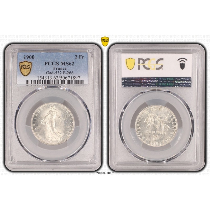 2 Francs Semeuse - 1900 - MS62