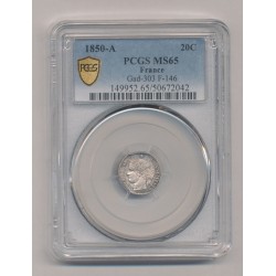 20 centimes Cérès - 1850 A Paris - MS65