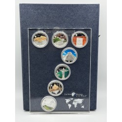 Mongolie - Coffret 7 Monnaies - 2008 - 7 Merveilles du monde - cuivre argenté