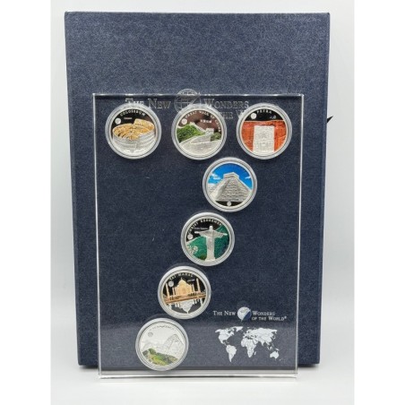 Mongolie - Coffret 7 Monnaies - 2008 - 7 Merveilles du monde - cuivre argenté