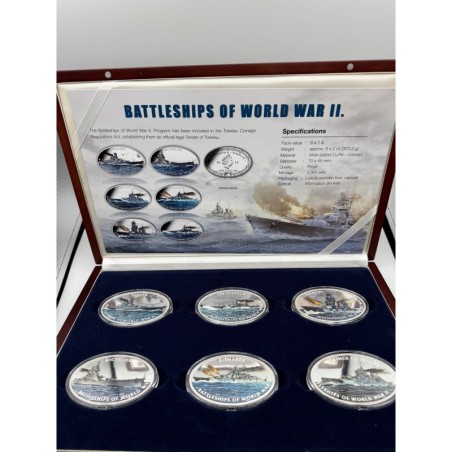Tokelau - Coffret 6 Monnaies - Navires de guerre 2e guerre mondiale - WWII - 2013 - cuivre argenté