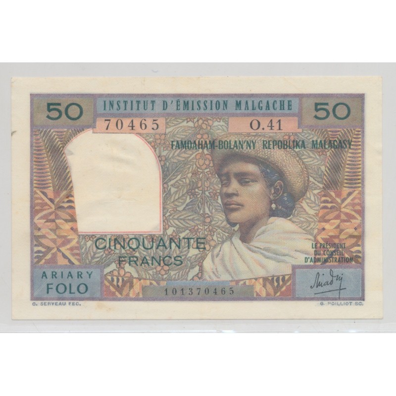 Madagascar - 50 Francs-10 Ariary - ND 1969 - SUP+