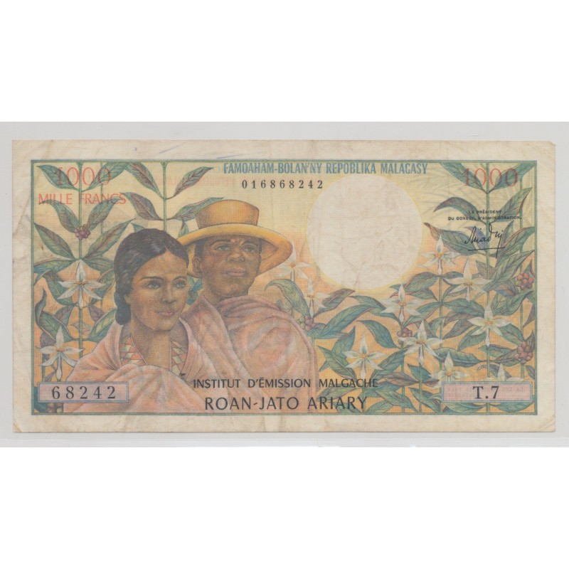 Madagascar - 1000 Francs-200 Ariary - ND 1966 - TTB