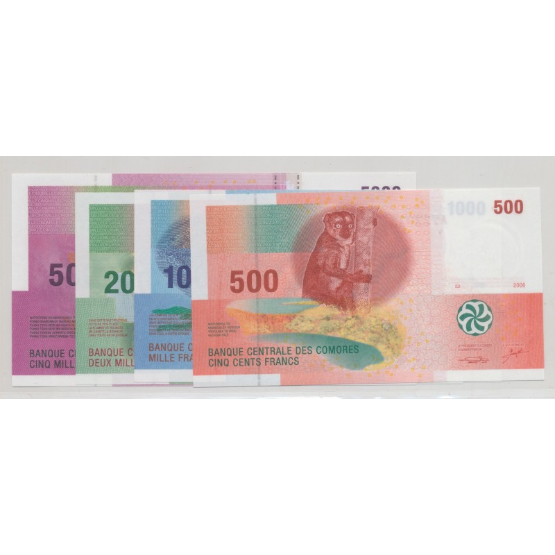Comores - Série de 4 Billets - 2005/2006 - Neuf