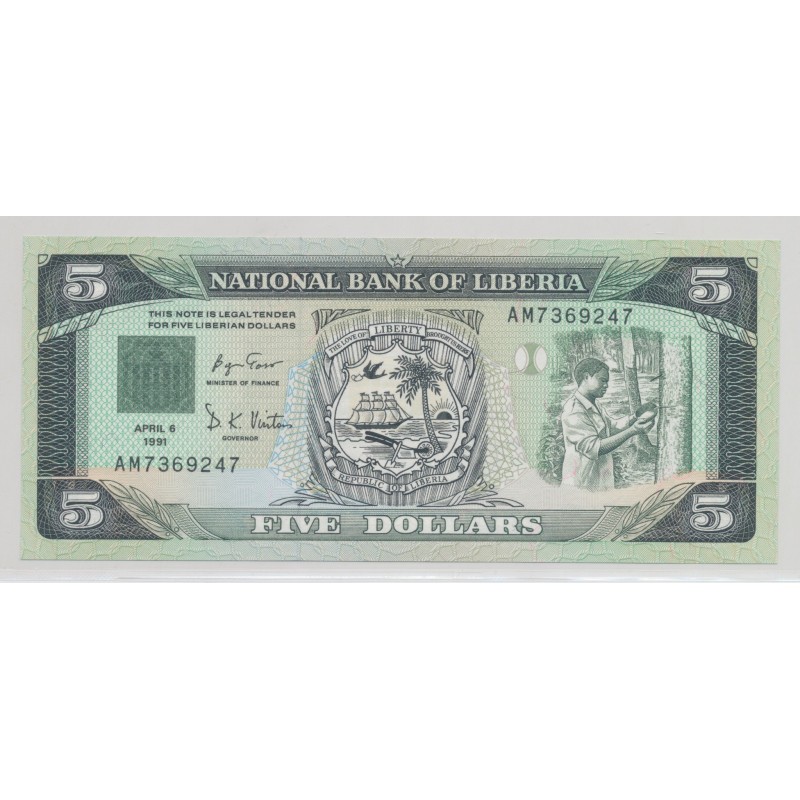 Libéria - 5 Dollars 1991 - Neuf