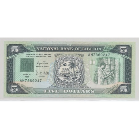 Libéria - 5 Dollars 1991 - Neuf